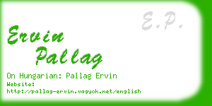 ervin pallag business card